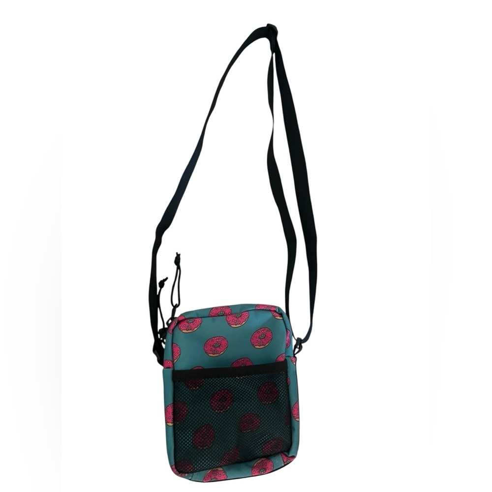 Herschel Simpson’s Teal Crossbody Bag with Pink Donut Print - Picture 3 of 5